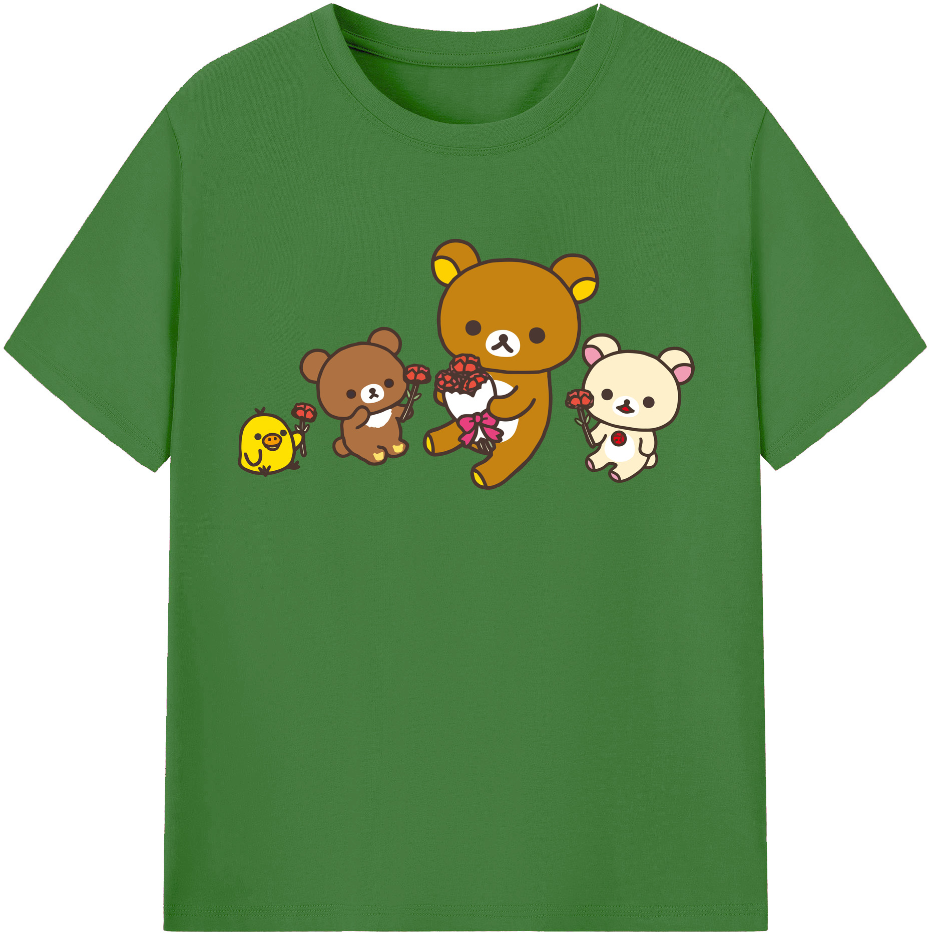 （画像用） リラックマ リラックマ キイロイトリ Rilakkuma Korilakkuma Kiiroitori レディースカジュアルプリントTシャツ（綿100％）